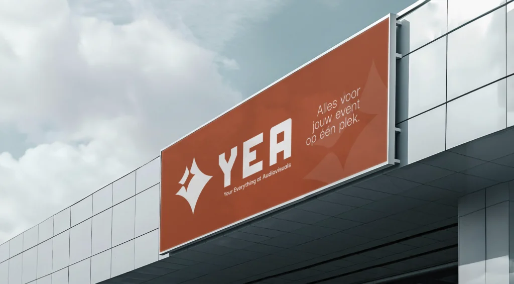 Your Everything at Audiovisuals (YEA) branding banner, ontworpen door Afgerond