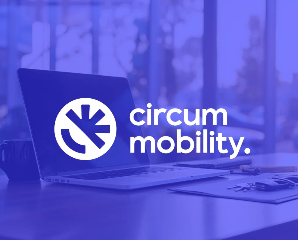 Circum Mobility Lease website op een laptop, branding en webdesign door Afgerond